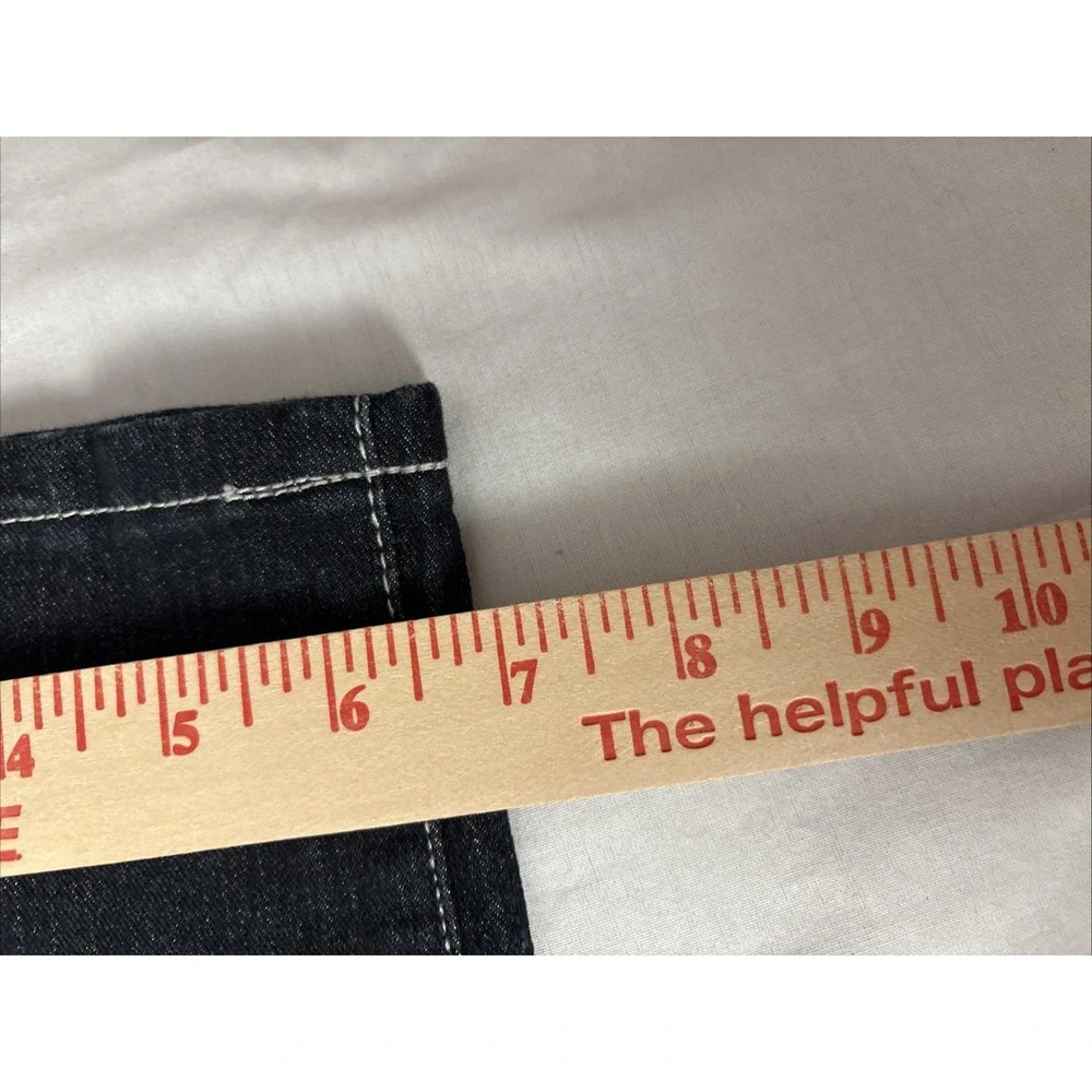 Qias Stitch - Jeans Women's Size 20 Black Denim Straight Leg Embroidery 40x30